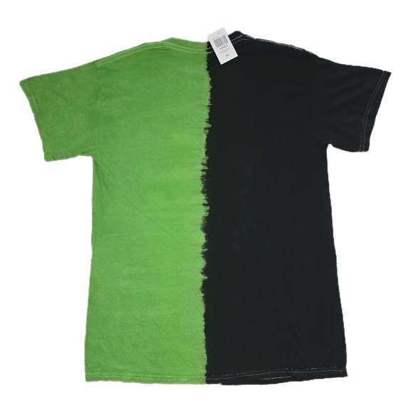 Motley Crue Dr Feelgood Split Dye Green Black Graphic Print Tee Shirt Sz M NEW - Picture 2 of 7